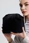 Heybes Women's Black Suede Clutch Handbag - 5