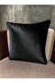 Exclusive Imported Atlas Black Color Throw Pillow Cover 50X30 cm - 4