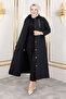 Hooded Chain Detailed Quilted Cap Tsd250162 Black - 3