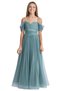 Mojo Girl Heart Collar Stone Pattern Chiffon Evening Dress 5739 Green - 3