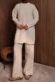 Women's Oversized Hair Braid Pattern Trouser Hijab Knitwear Set 1135 - 2