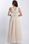 Mojo Girl Sequined Stone Accessory Chiffon Evening Dress 5725 Beige - 4