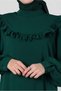 Ruffle Detailed Balloon Sleeve Trousers Suit 43861 - 4