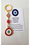 Gift Big Evil Eye Beaded Red Lucky Keychain - 10.5 cm - 3