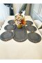 Jute, American Service Set, 6 Plates, 1 Bread Basket, 1 Runner, Plate Base, Plate Set, Lux Presentation - 6