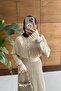 Cape Detail Long Knit Dress - 4