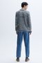 Men's Gray Striped Polo Collar Sweater - 2