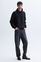 Men's Black Kangaroo Pocket Hooded Sweatshirt - 3
