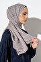 شال جاكار حجاب صغير منقوش للنساء بنقشة مربعات - 5