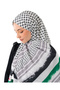 Palestinian Shawl Kefiye Pusheen Gray Color Striped Palestinian Shawl Without Tassels S100010 - 6