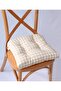 Gold Pofidik Gingham Chair Cushion 38X38 Beige - 2