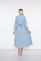 Women's Layered Shirt Collar Stylish Mint Long Dress - 6