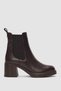 Caen Genuine Leather Elastic Women's Boots - Brown - 2