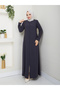 Casual Hajj and Umrah Extraforlu Piping and Stone Detailed Ferace - 5
