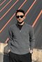 Men'S, Half-Zip, Stand Collar, Winter, Knitwear Knitted, Old Money Culture, Sweater Pltk06