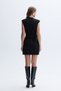 Women's Black Belt Detailed Sleeveless Mini Dress - 2