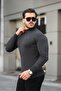 Herren-Pullover aus Baumwolle mit halbem Rollkragen in Anthrazit - 3