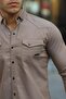 Men's Slim Fit Double Pocket Denim Shirt - 2
