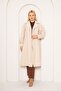 Women's Balloon Sleeve Owersize Cuffed Cashmere Coat - 3
