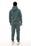 Men's Petrol Green Hooded Kangaroo Pocket Fleece-Lined 3 Thread Winter Fleece Lined Tracksuit Set - 8