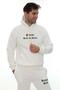 Men's Ecru Hooded Kangaroo Pocket Fleece-Lined 3 Thread Winter Casual Tracksuit Set with Fleece Lining - 4