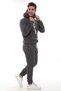 Men's Smoked Hooded Kangaroo Pocket Fleece-Lined 3 Thread Winter Casual Tracksuit Set with Fleece Inside - 4