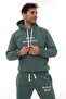 Men's Petrol Green Hooded Kangaroo Pocket Fleece-Lined 3 Thread Winter Fleece Lined Tracksuit Set - 5