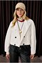 Cotton Double Breasted Jacket Ecru