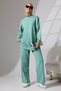 Women's Mint Green Seasonal Combed Cotton Bottom Top Sports and Comfortable Hijab Suit - 5