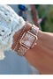 Steel Cord Square Case Women's Watch 3 Atm Waterproof 2 Years Mechanism Warranty - 3