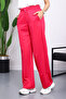 Fuchsia Elastic Waist Two Thread Palazzo Sweatpants - 2