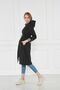 Women's Drawstring Waist Water Repellent Hooded Trench Coat - 2