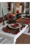 New Year's Concept American Tablecloth Checkered Ruffled 43X30Cm 2 Pieces