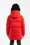 Girl's Red Fiber Hooded Windproof Puffer Winter Jacket - 6