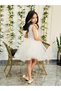 Pearl Embroidered Buckle One Sleeve White Color Evening Dress (One Size Larger Can Be Preferred) - 7