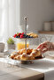 2-Tier Stainless Steel Cookie Stand Decorative Serving Tray Cake Serving Appetizer Tiered Serving - 2