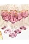 Pink 6-Piece Coffee Side Glass Water Cup Set Pink 85 Cc - 2