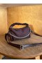 Brown Women's Suede Chain Drawstring Handle Hand and Shoulder Bag