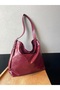 Claret Red Women's Soft Leather Hand and Shoulder Bag - 6