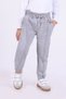 Winter Fleece-Lined Winter 3-Thread Sweatpants with Pockets for Girls and Boys in Gray - 2