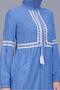 Embroidered Lace-Up Linen Tunic 40779 - 4