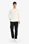 Standard Fit Crew Neck Knitwear Ecru Men's Sweater A8458Ax/Er139 - 2