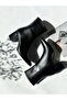 Clv902 |   Women's Black Pointed Toe Premium Leather Heeled Boots – Elegant & Zippered Design