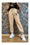 Women's Cotton Three Thread High Waisted Jogger Sweatpants with Elastic Legs and Raised Inside