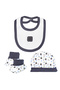 5 piece Sets include Bib, Romper, Mittens, Cap and Sleepsuit, 9-12 Months , Gray - 4