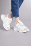 Women's White Gray Comfortable Fit High Sole Lace-Up Sneakers - 5