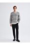 Crew Neck Patterned Men's Knitwear Sweater (W5) - 2