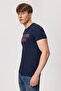 Raquel Men's 100% Cotton O-Neck T-Shirt Dark Navy Blue - 3