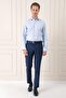 Men's Gk 720 Slim Fit Textured Cotton Classic Blue Shirt - 2