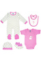 5 piece Sets include Bib, Romper, Mittens, Cap and Sleepsuit, 9-12 Months , Mouve